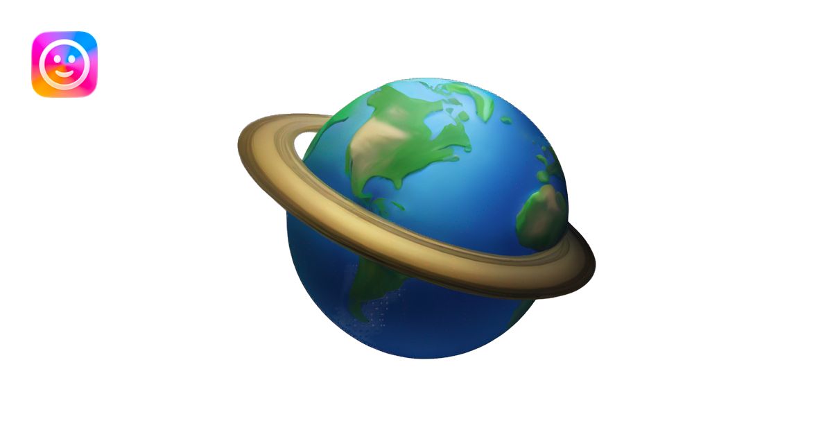 planet earth with rings like saturn emoji | AI Emoji Generator