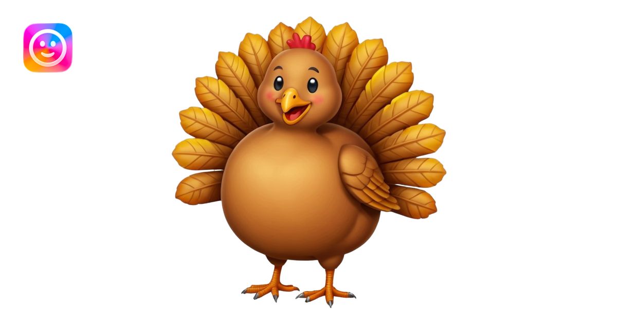 Thanksgiving turkey smiling emoji | AI Emoji Generator