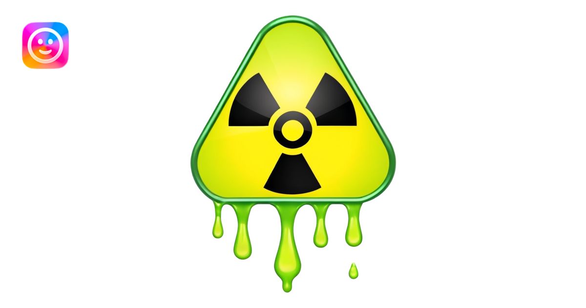 radioactive hazard symbol stylized to look like it is melting. The ...