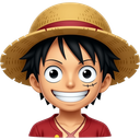 Fais moi un emojie sur luffy souriant emoji via emojis.com