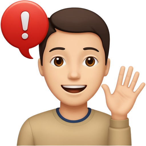 one person, exclamation mark, important emoji