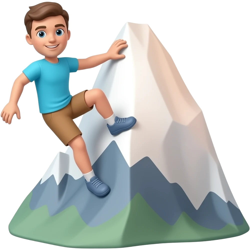a climber climbing a mountain emoji