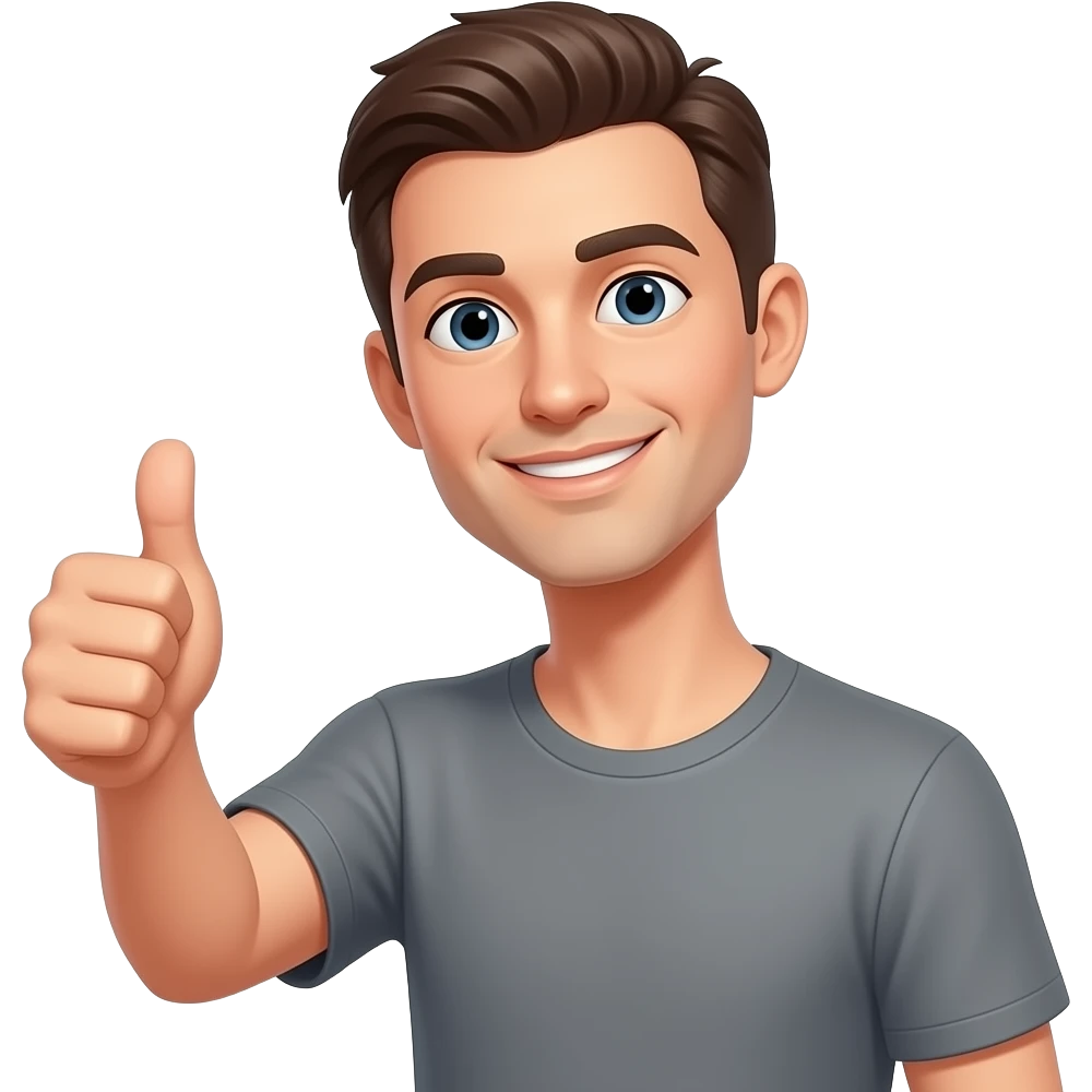 Guy with an extremely long neck, giving a thumbs up emoji