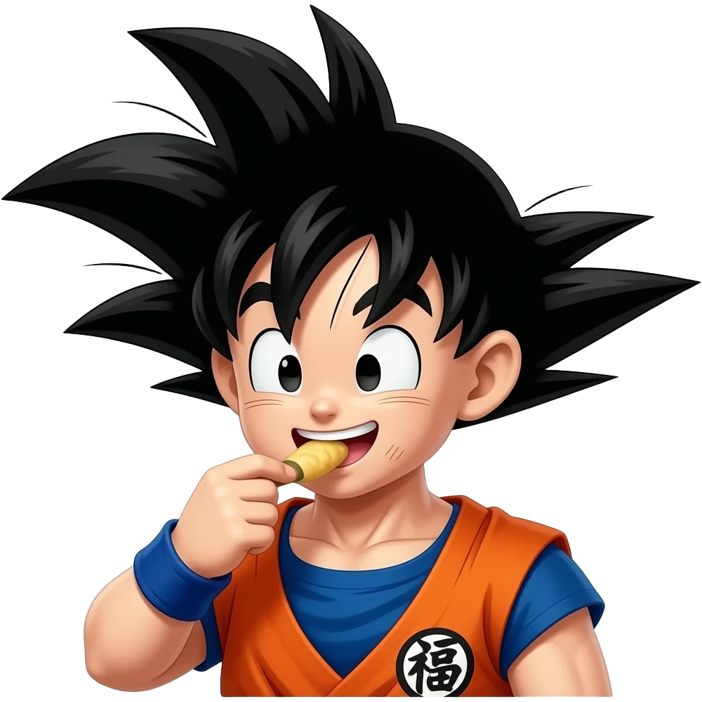 Goku  comendo emoji