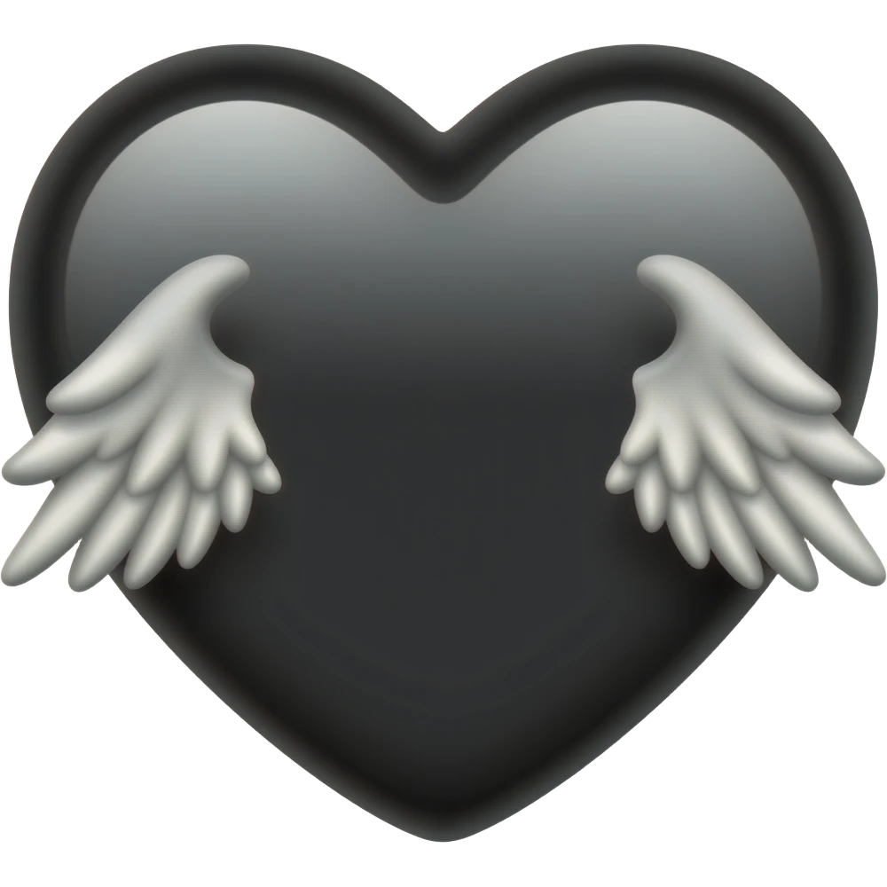 Black heart with wings emoji