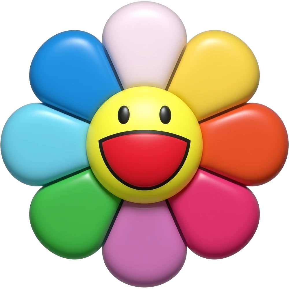 takashi murakami flower emoji