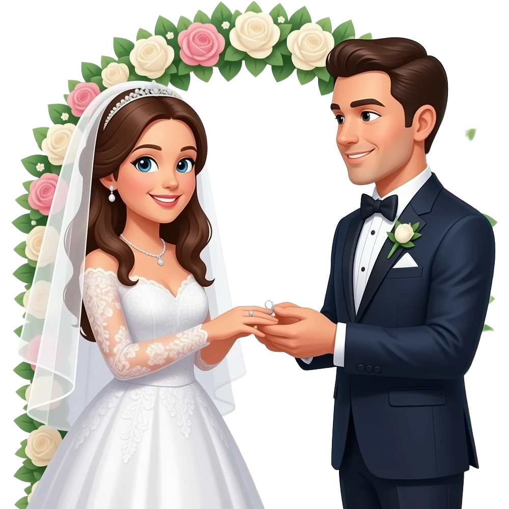 Wedding (Wife and Husband- White couple). emoji | AI Emoji Generator