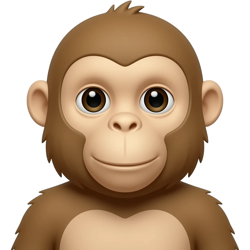 monkety with front view and half body face close up emoji