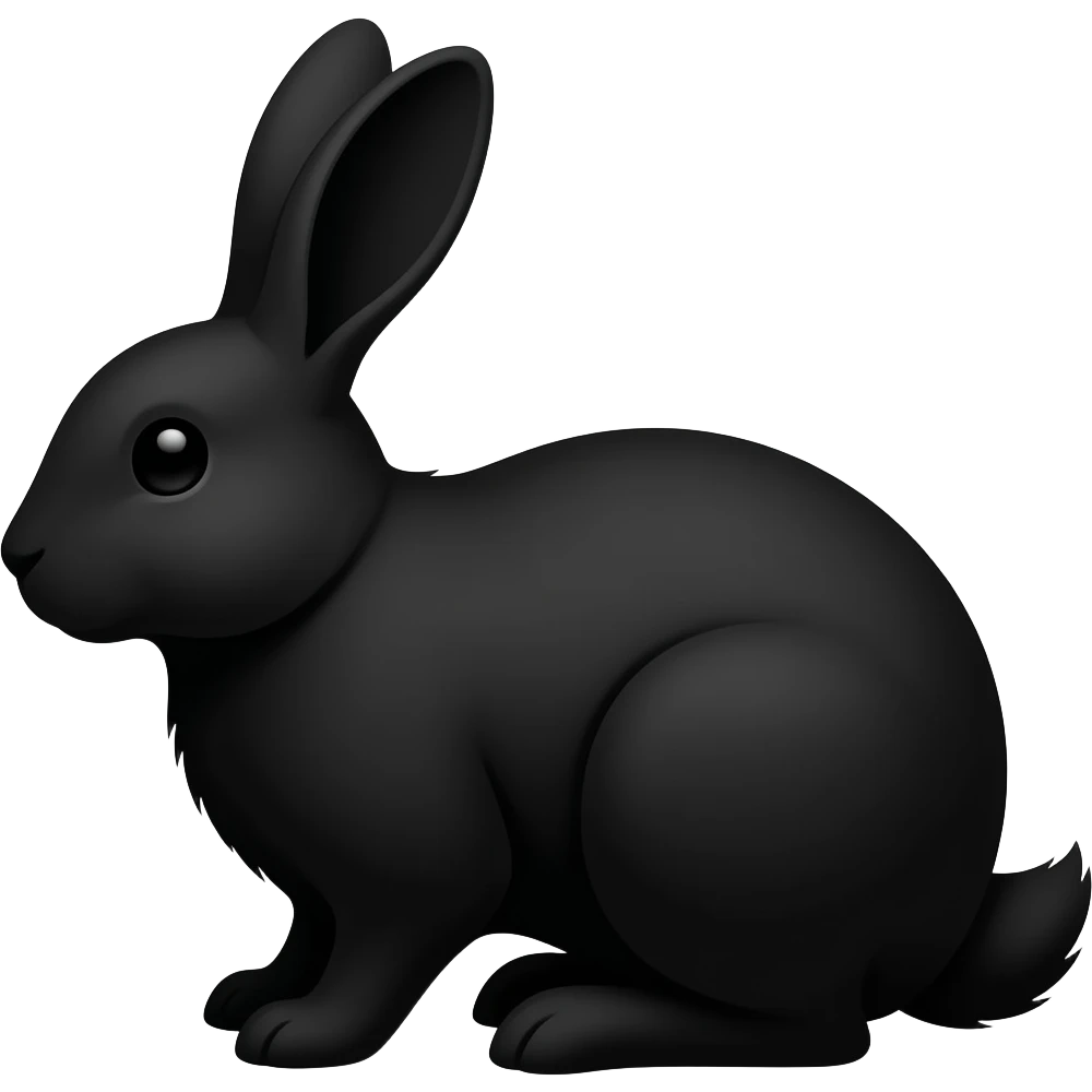 black rabbit silhouette emoji