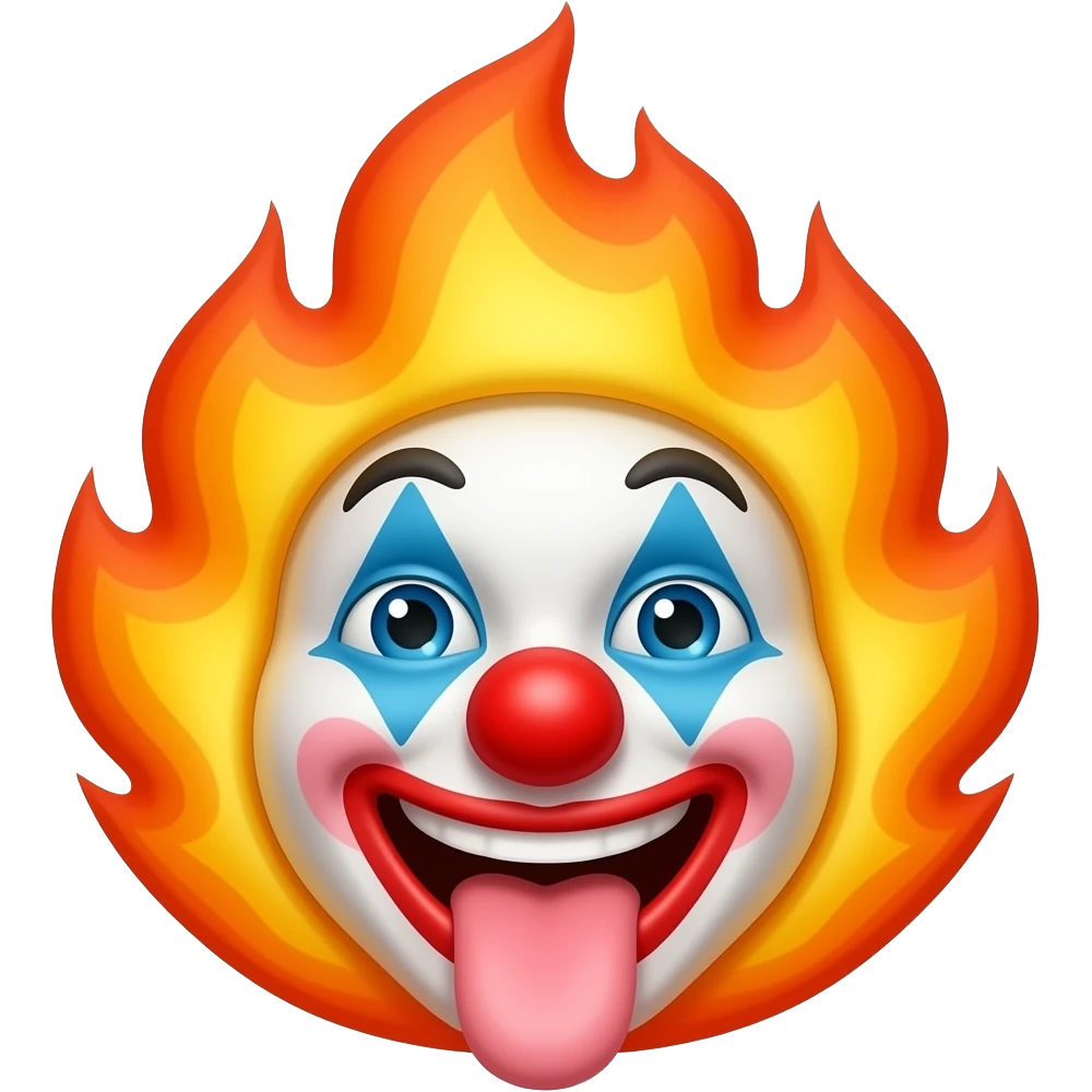 fire clown sweet tooth smile emoji