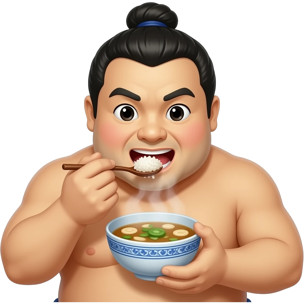 Sumo wrestler eat emoji