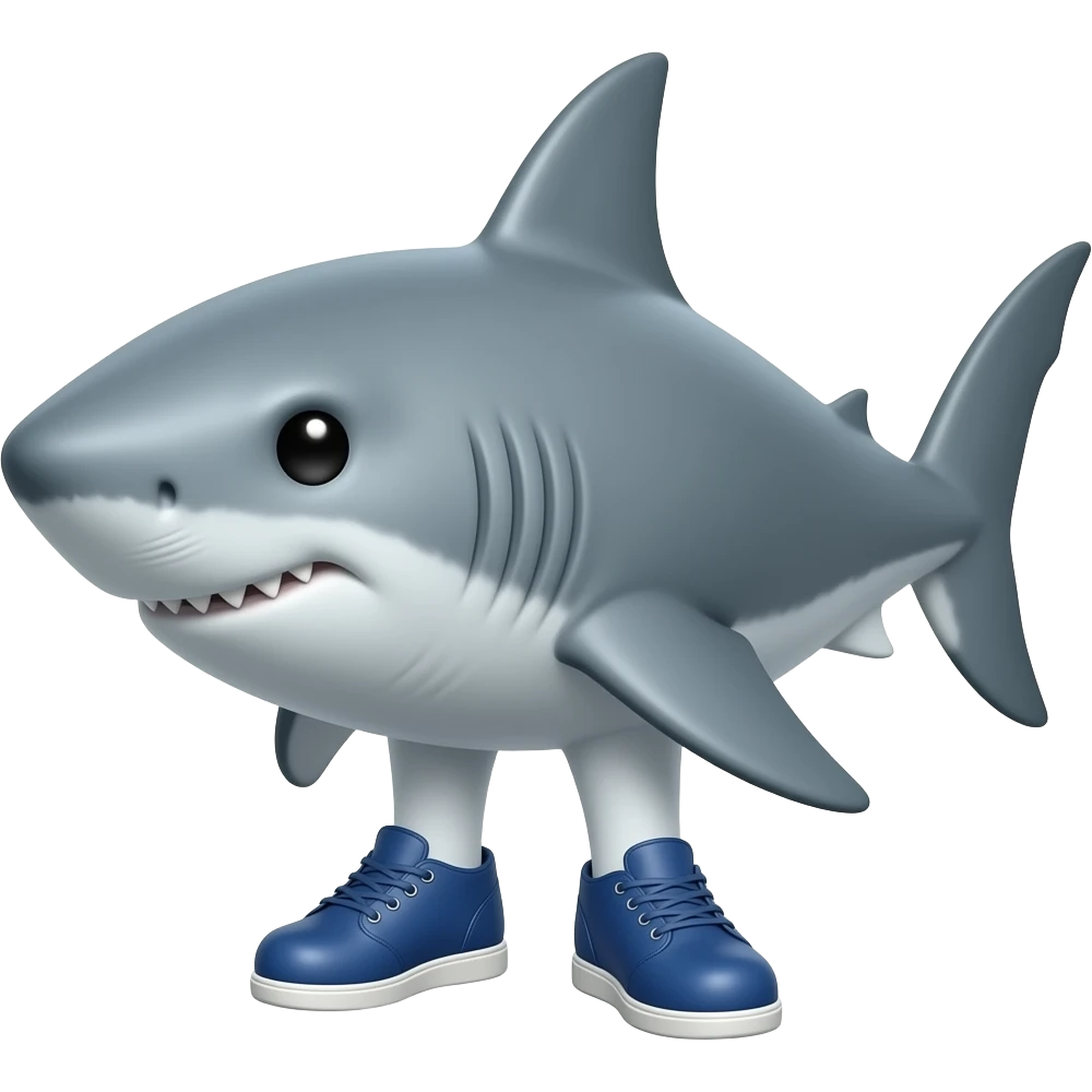 Shark with Blue shoes and there legs emoji