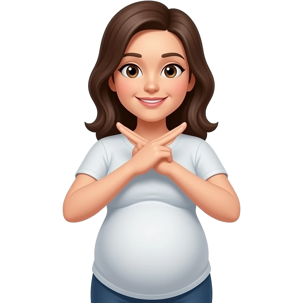임신한 여자가 엑스표를 하고 있음 emoji