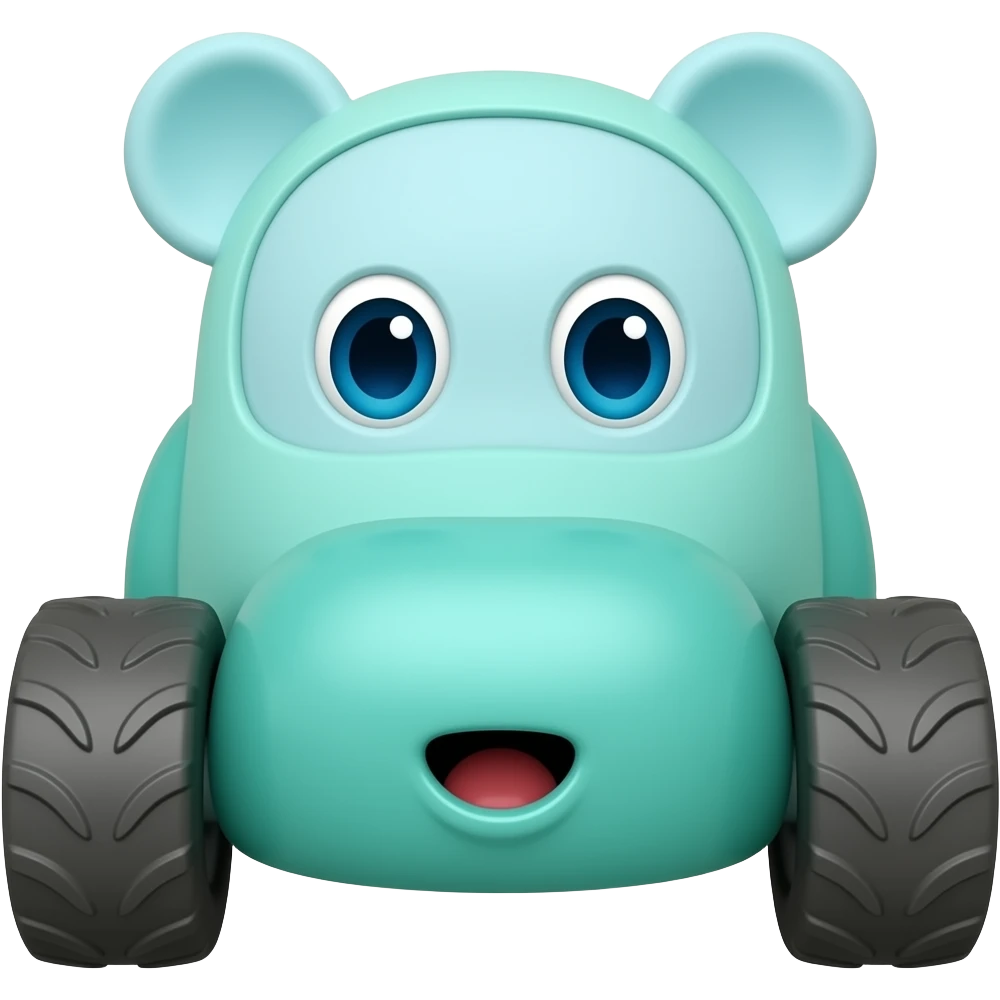 Mint buggy with wheels and ears emoji