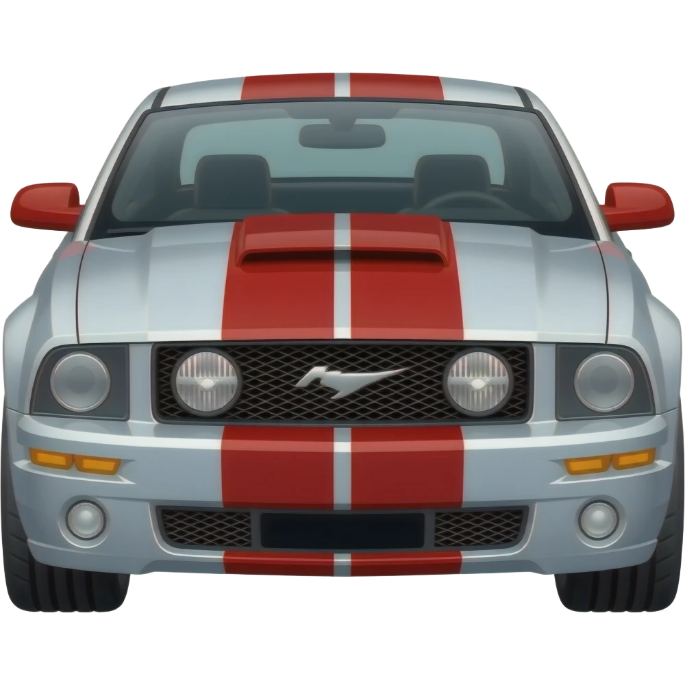 2006 Mustang GT, Silver with le mans red stripes emoji