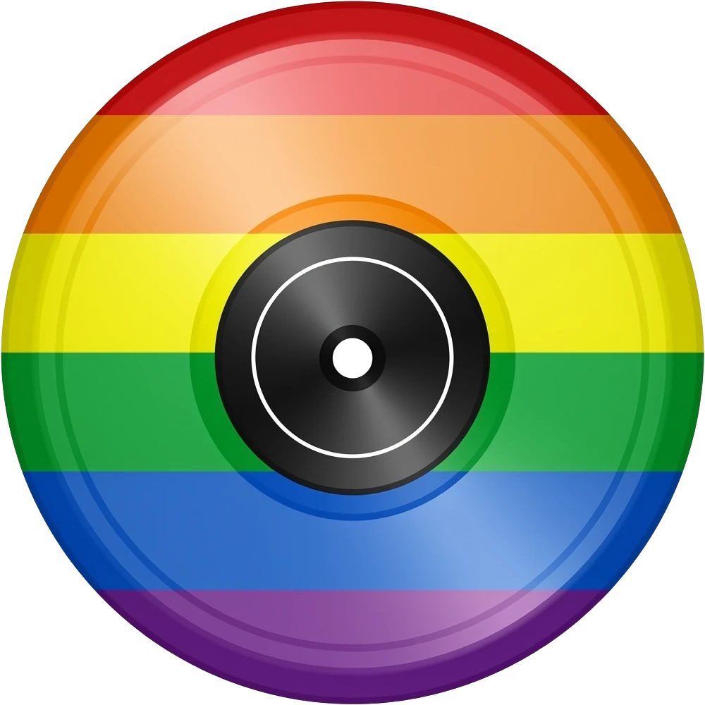a rainbow colored record emoji