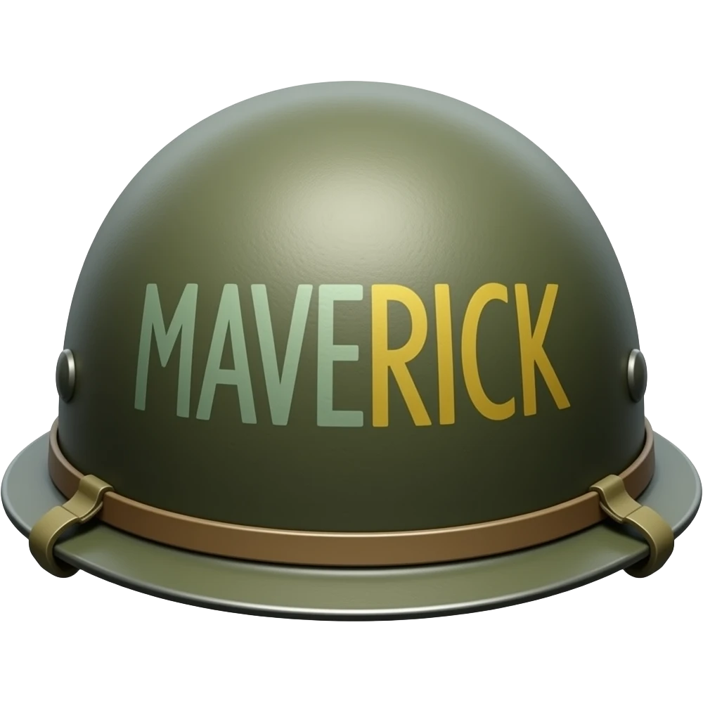 Real war helmet with maverick written on it change the colour emoji
