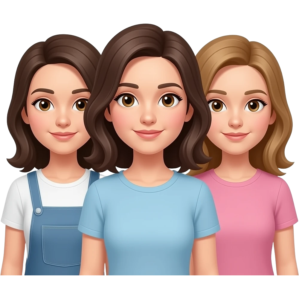 사람 세 명이 좀 더 붙고, 상반신만 나오게 emoji