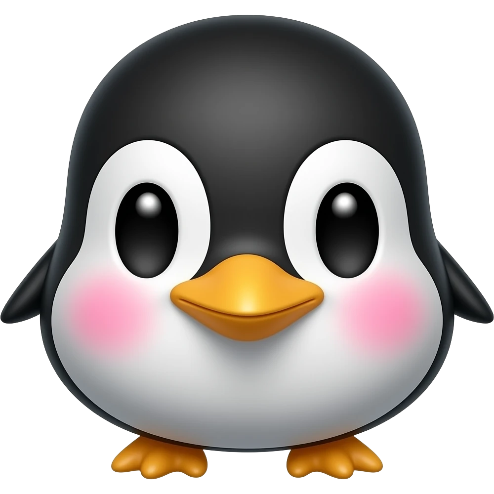 penguin with a tattooed face with pink ink, just face emoji