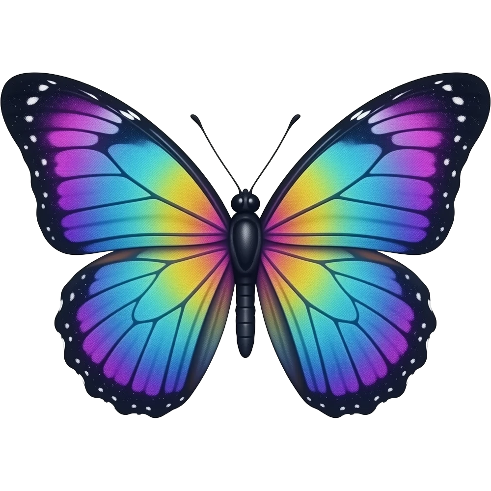 Auroral gradient-colored sparkly glittery butterfly emoji