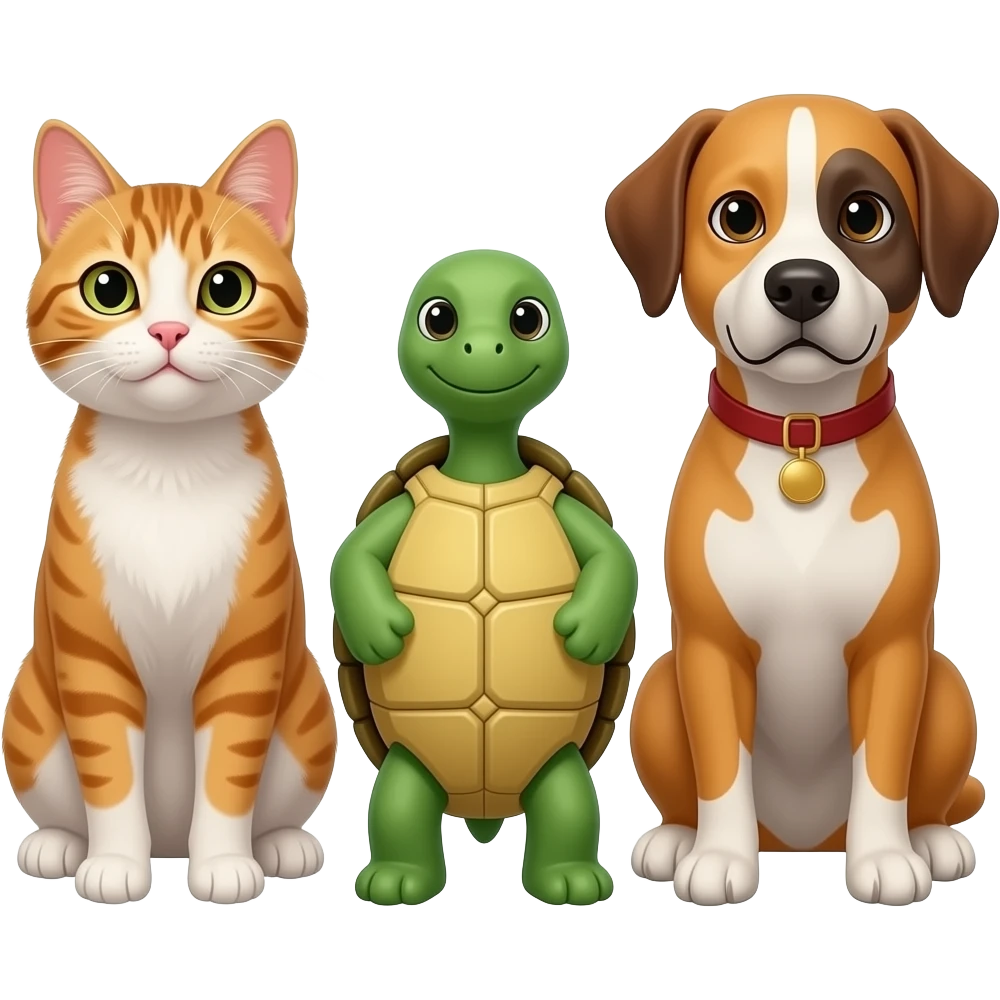 cat with a turtle with a dog with greg emoji