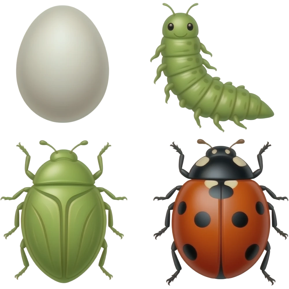 Ladybug life cycle emoji