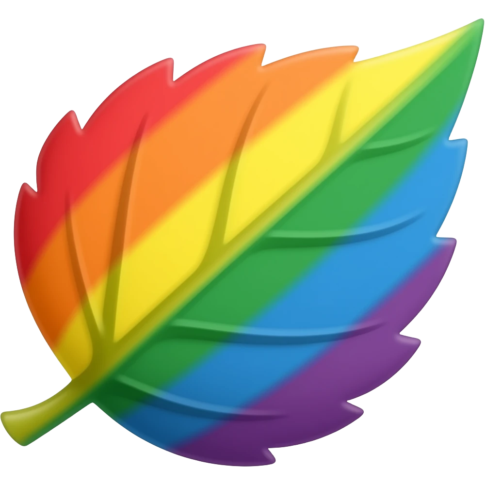 Rainbow leaf emoji