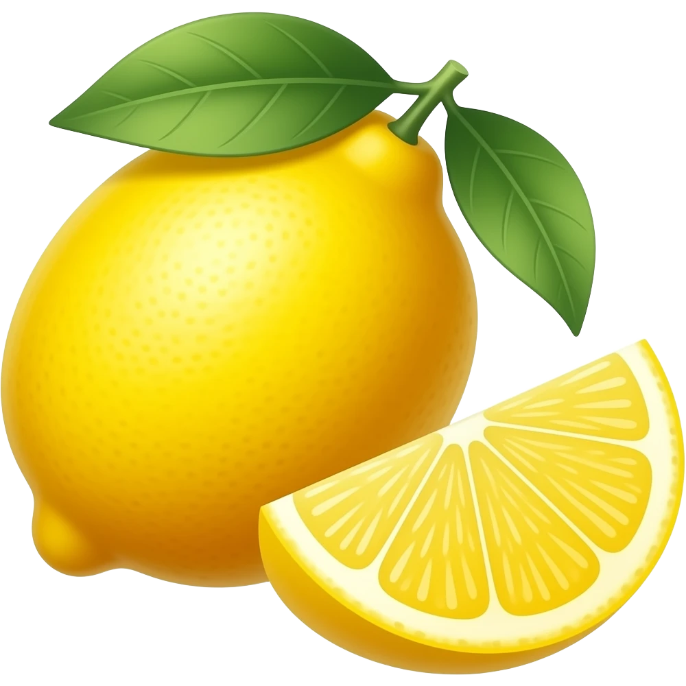 whole and sliced Lemon emoji