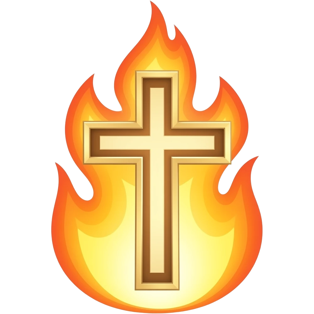 flaming  Christian cross emoji