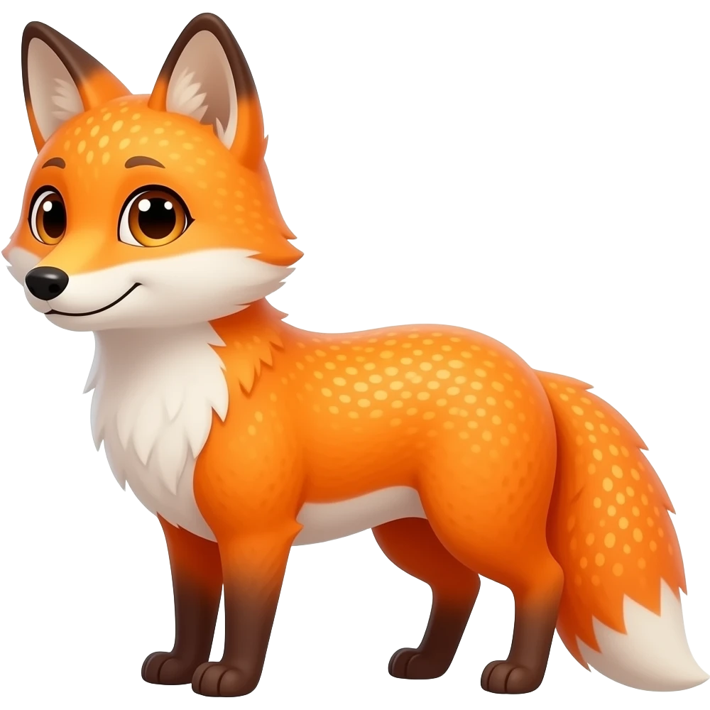 a firefox alike emote, but  the fox is made of oranges, make it female emoji