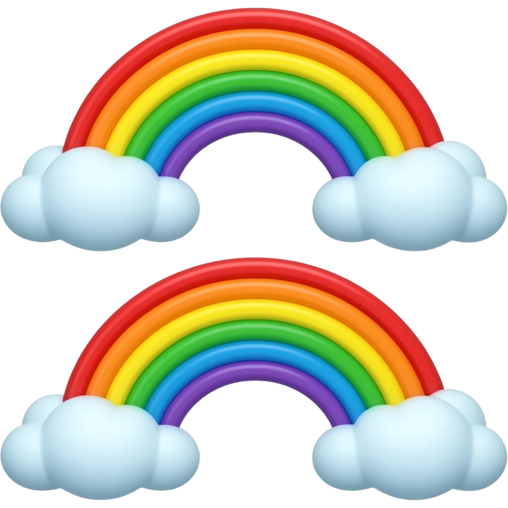 Rainbow and a rainbow emoji
