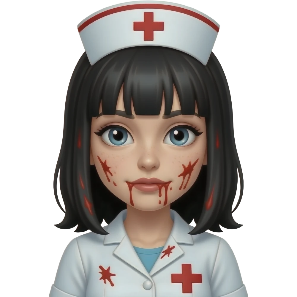 хеллоуин девочка медсестра в крови emoji