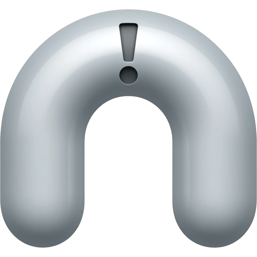 I will give you A sign ❗ your work is that give me modify sign.like that The  ❗ sign should remain in the middle of the slop of U letter like reference image give me a symbol/sing emoji