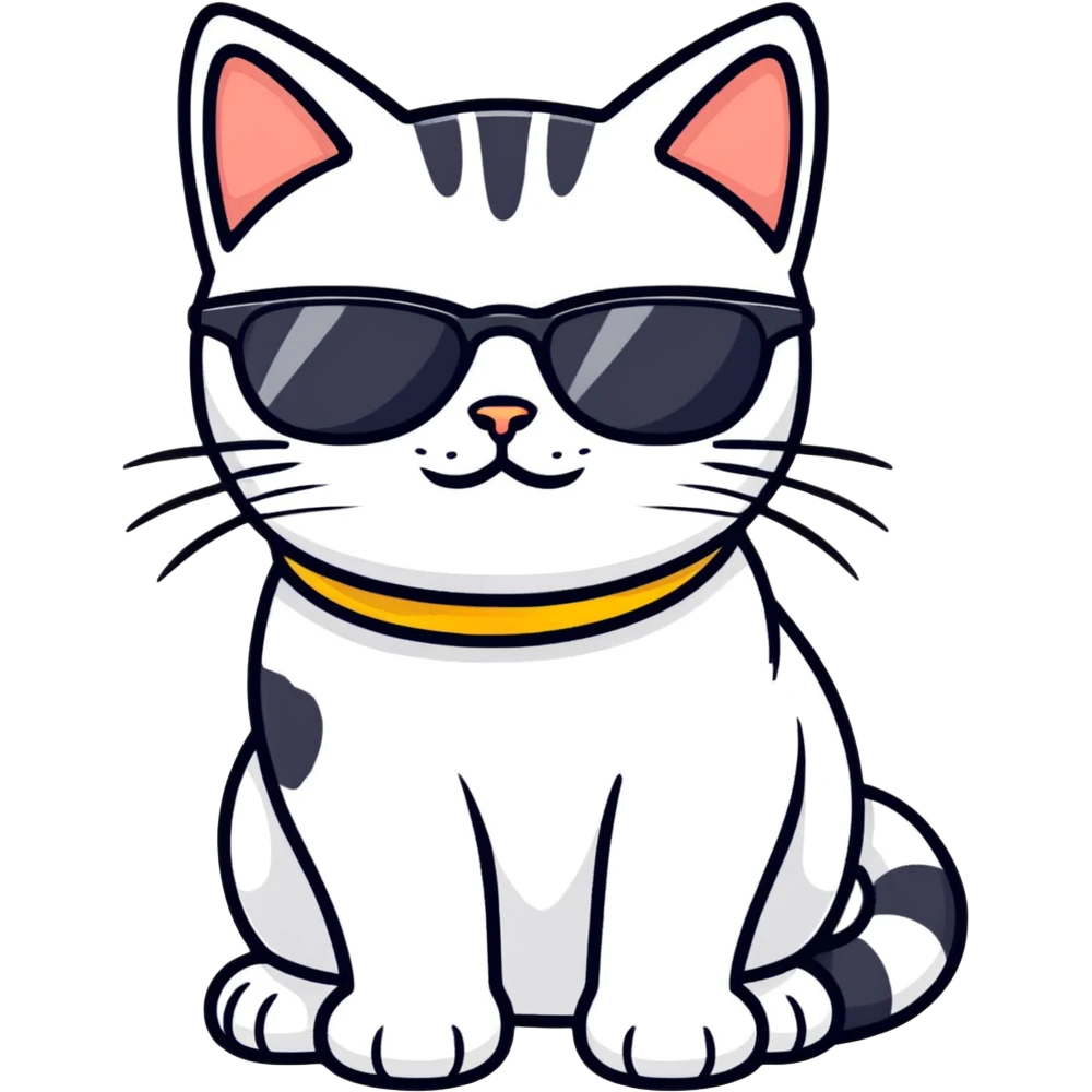 Cat with sunglasses emoji