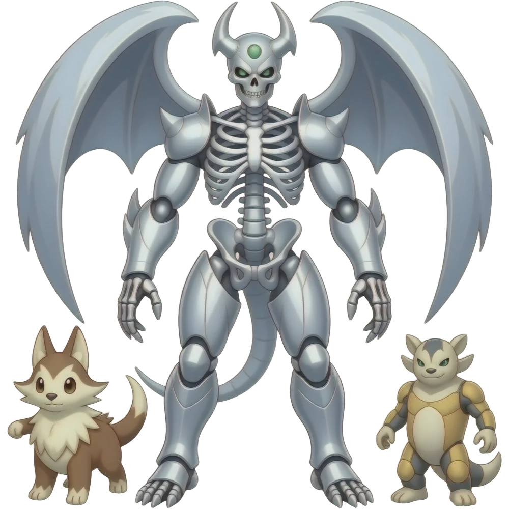 Shiny Skeletal Cool Hot Stylish Handsome Seviper-Salandit-Darkrai-Renamon-Zoroark-Genesect-Monster-Fakémon-fusion (full body) emoji