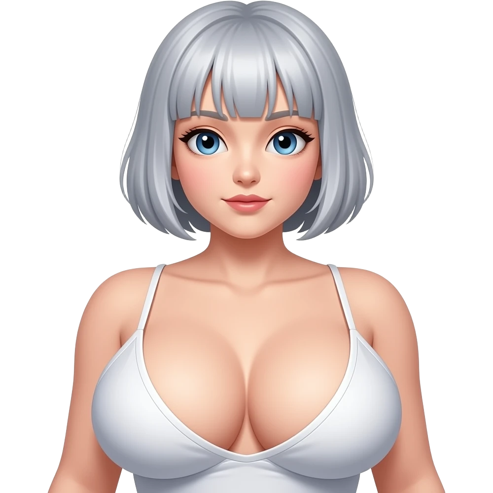 Huge tits asian with short silver hair emoji