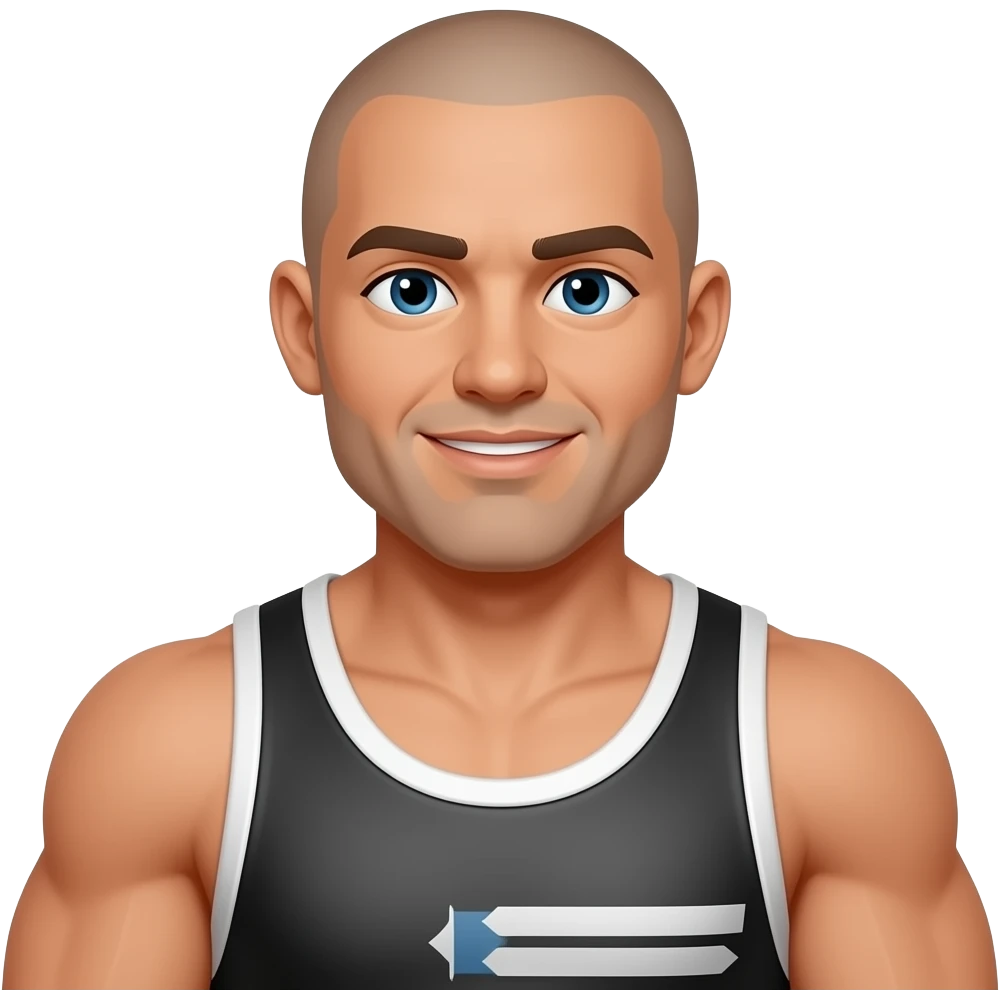 strongman without hair emoji