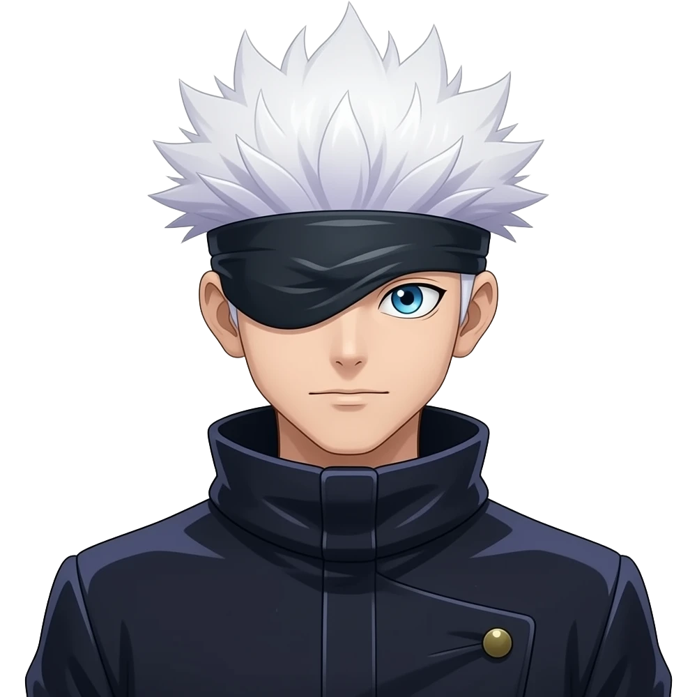 Create me gojo  with blue eyes instead of a blind fold emoji