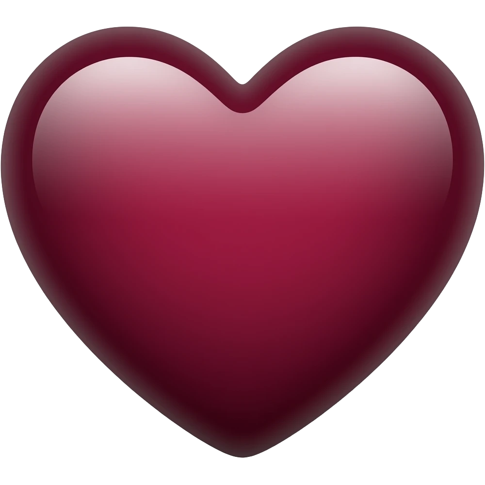 Wine colored heart emoji