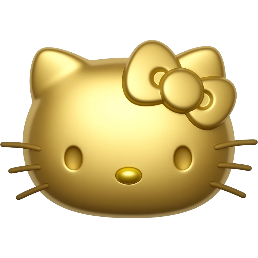 gold hello kitty head emoji