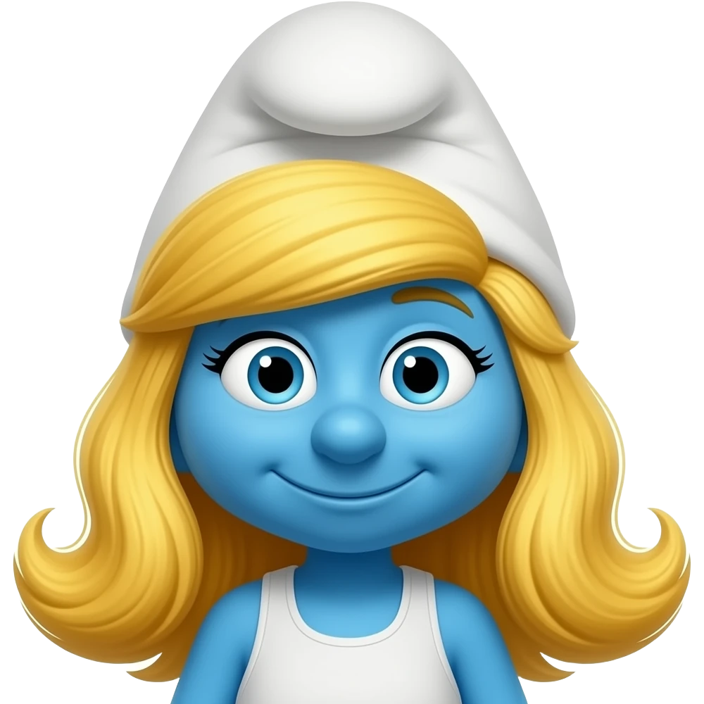 Crea Pitufina de los pitufos azul con pelo rojo emoji