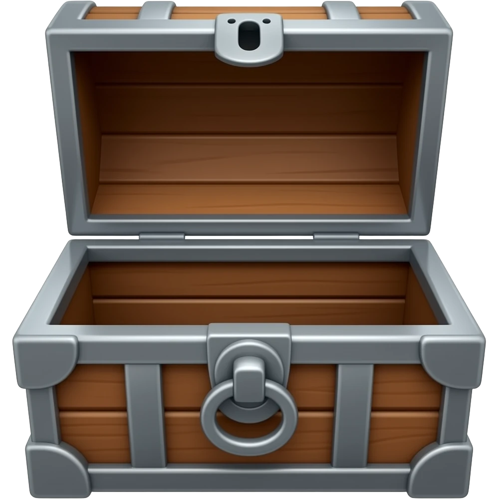 Realistic, high definition, high detail, Empty Pirate Treasure Chest Facing Forward emoji