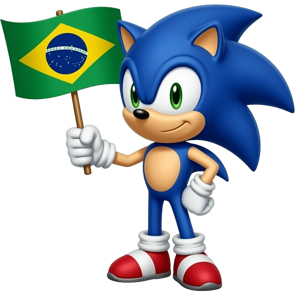 Sonic with brazil flag emoji
