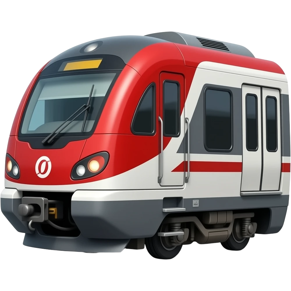A red & white train, realistic detailed with logo 10023 emoji