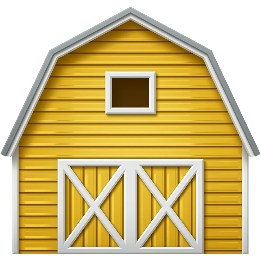 yellow farm barn without backgroud emoji
