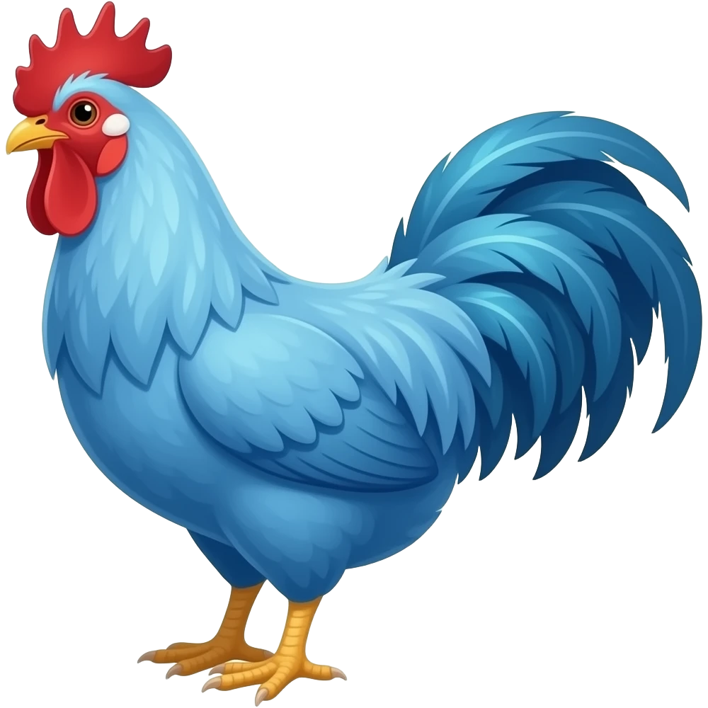 Blue chicken side profile emoji