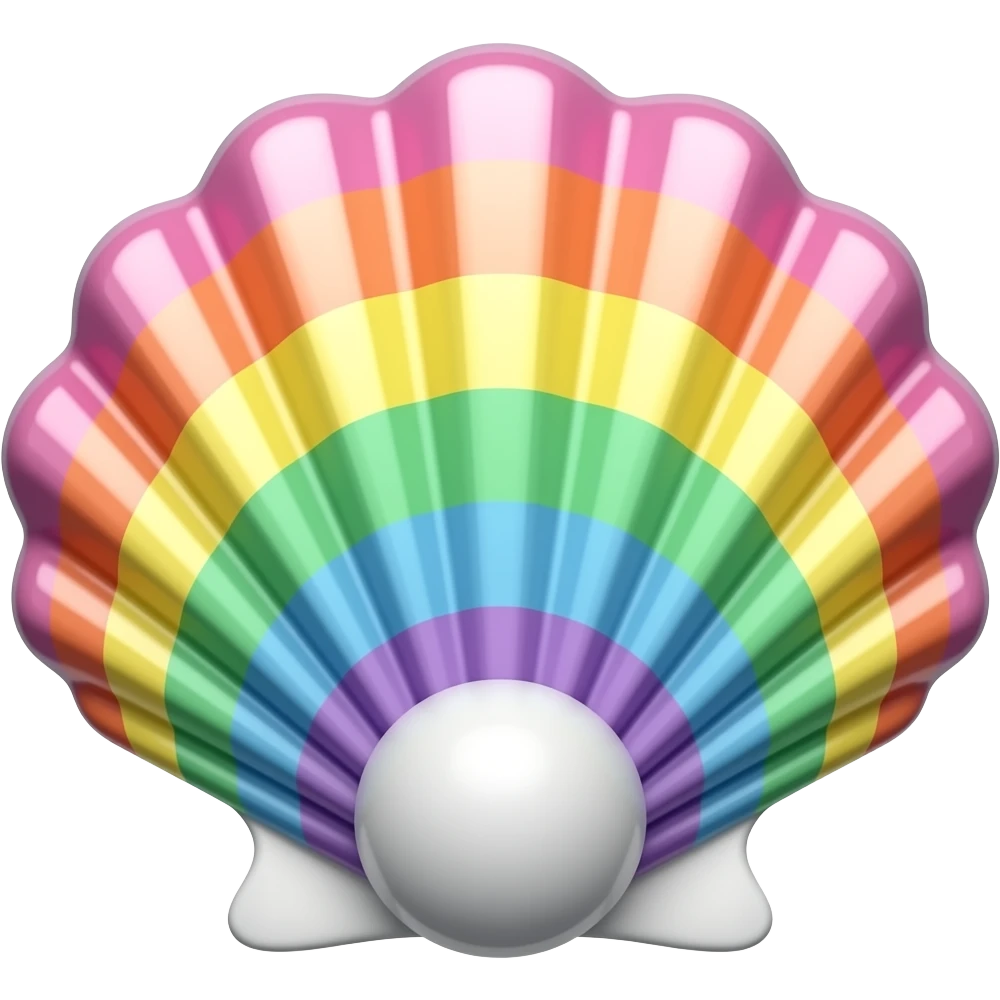 Sparkling rainbow seashell emoji