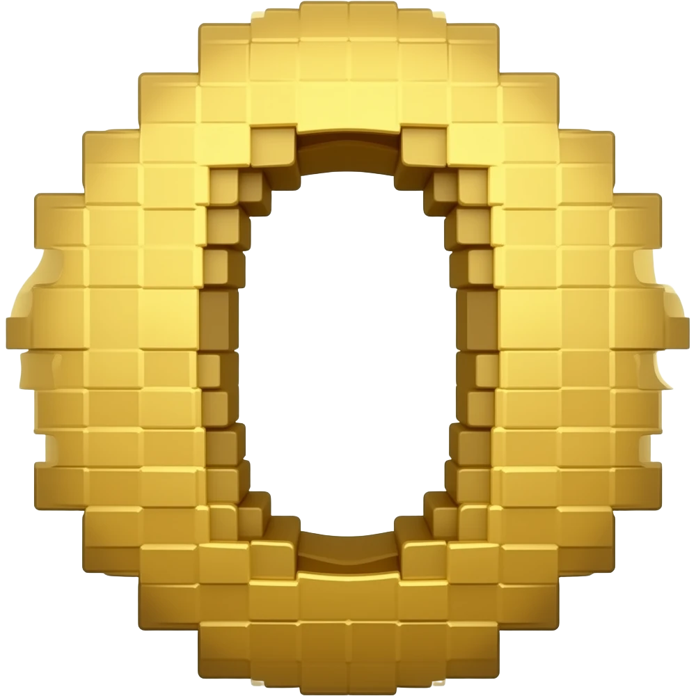 pixel gold number one sign emoji