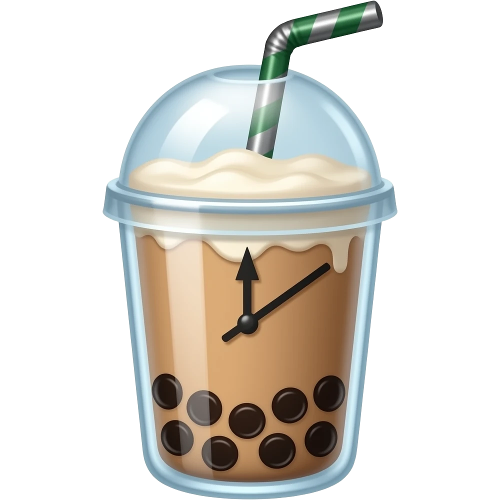 clock bubble tea emoji
