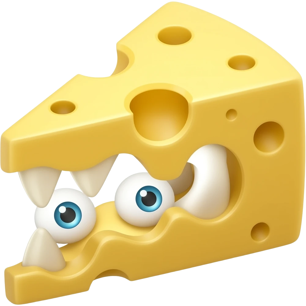 cheese with sharp teeth and eyes emoji
